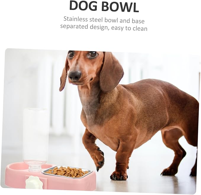 1Set Automatic Water Dispenser Pet Bowl Detachable Hanging Feeder for Dogs Cats Dual Bowl Design Easy Observation for Indoor Outdoor Use