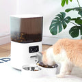 5L Timed Automatic Dog Cat Feeder for 2 Animal, 5G WiFi Cat Food Dispenser with APP Remote Feeding, 1-10 Meals/Day, 10s Meal Call, Dual Power Dual Trays Pet Feeder for Cat, Dog Small Animals (B)