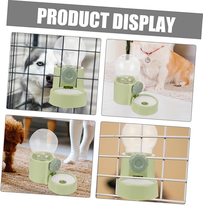 2pcs Hanging Pet Water Dispenser for Dogs and Cats Feeder Convenient Cage Accessory for Pets Green Roman Design