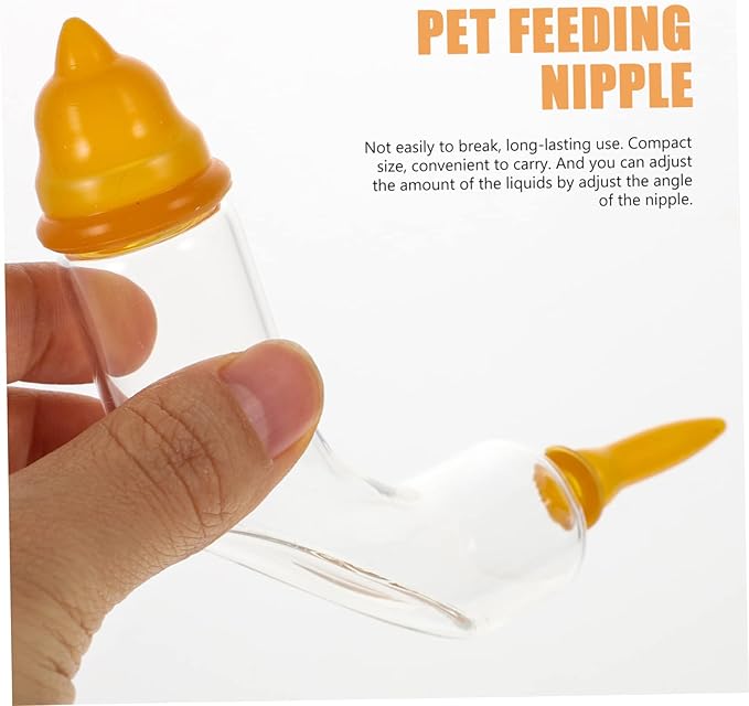 balacoo 5sets Feeding Tube for Animals Kitten Nipples for Bottles Pet Feeder Glass Material Safe Odorless
