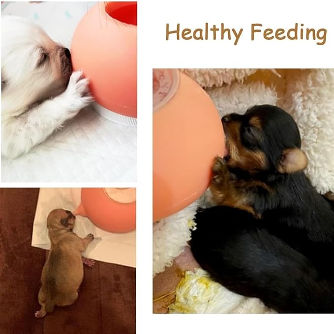 NANZU Silicone Puppy Pet Milk Feeder, Kitten Supplies, 4 Nipples Feeding Station for Puppies/Doggie/Cats/Dog Small Size Animals, 200ml