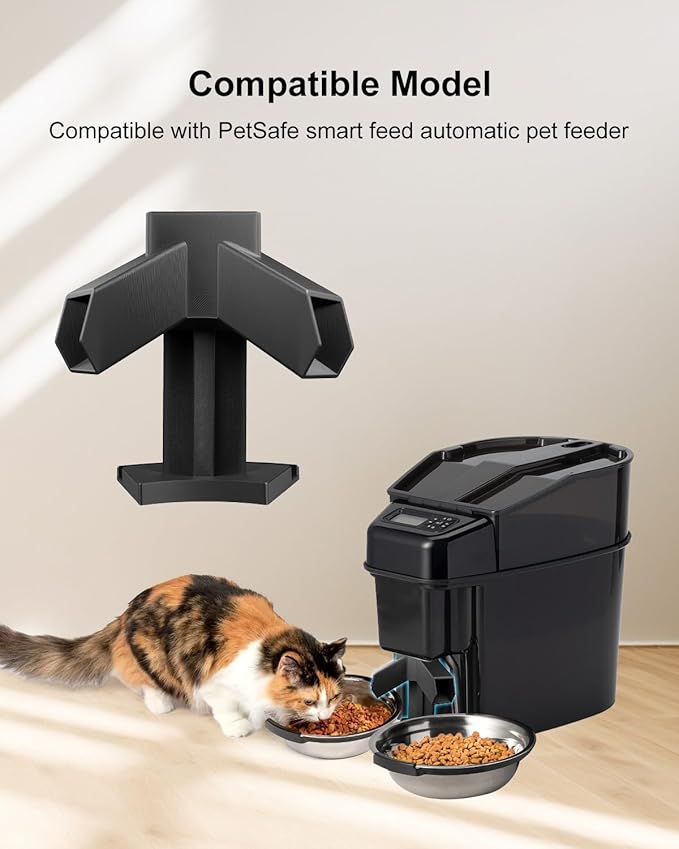 Cat Food Splitter Compatible with PetSafe Smart Feed, 2 Way Pet Meal Splitter, Dog Food Dispenser Easy Install and Balanced Feeding