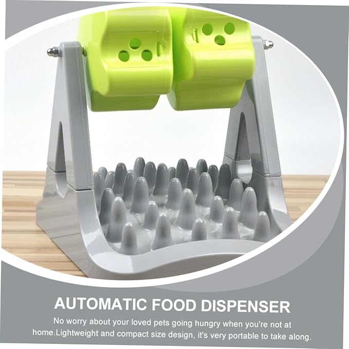 Automatic Rotating Dog Food Dispenser with -Slip Base Choking Prevention Pet Feeder for Convenient Feeding and Training Gray Dog Breeds