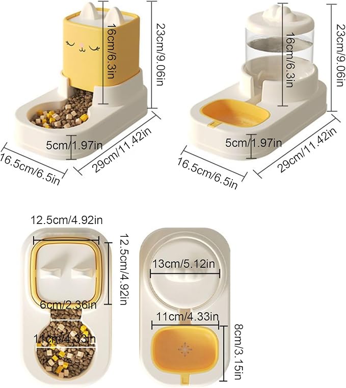 Automatic Feeder – Non-Electrical Pet Food Bowl, Durable No-Power Design, Easy Refill System, Stable Anti-Spill Base, Compact Indoor Outdoor Use | Small Medium Dog Cat Puppy Kitten Feeding Drinking Ho
