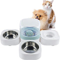 Automatic Pet Water Dispenser 1.8L Cats Dogs Food Water Feeder Dispenser Foutains Bowls with Detachable No-Spill Waterer and Stainless Steel Feeder Bowl for Pets Puppy Kitten