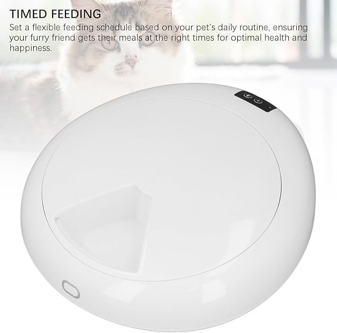 Automatic Pet Feeder, Practical Wet Food Automatic Smart Cat Feeder Automatic Large Capacity 6 Meal Timed Dog Wet Food Dispenser for Home (White)
