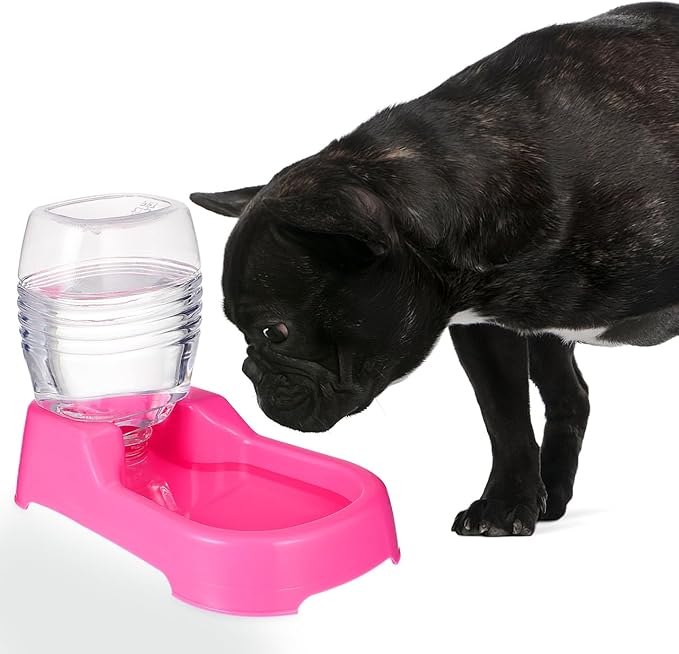 iplusmile Pet Water Feeder Gravity Bowl Automatic Dog Puppy Water Dispenser Non-Spill Smooth Surface 7.48X5.90X4.33 Inch Home Pet Shop