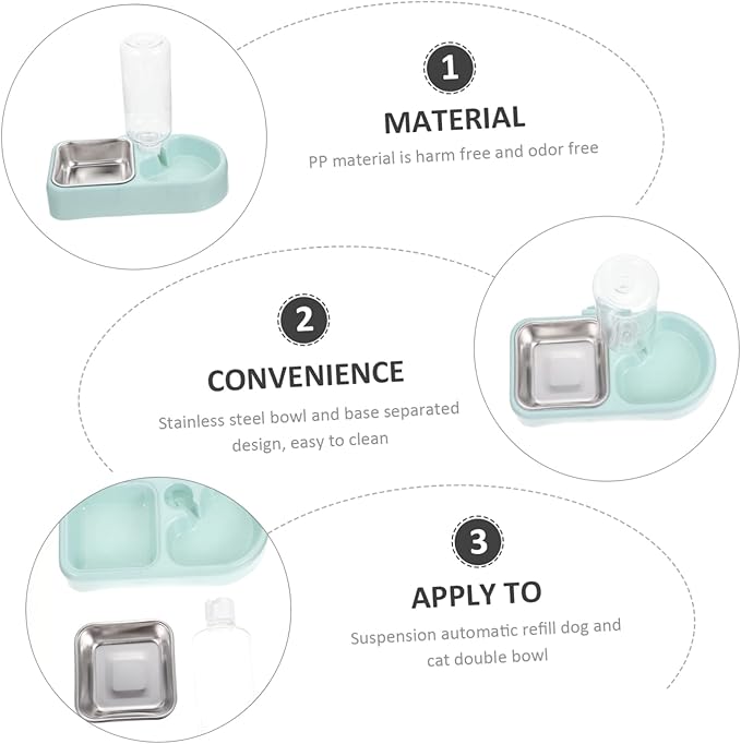 Kisangel 1 Set Detachable Hanging Pet Feeder Water Bowl Automatic Gravity Dog Bowl and Cat Food Dispenser for Convenient Pet Care for Home