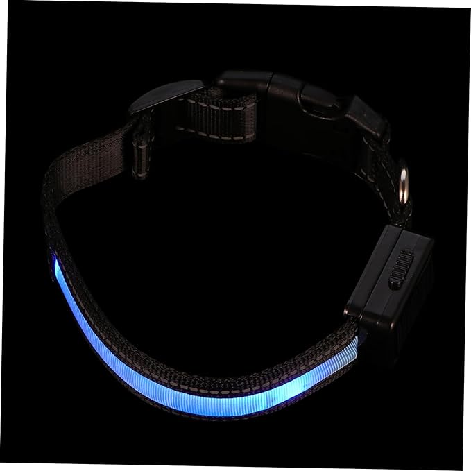 balacoo 1set Led Solar-Powered Dog Collar Glowing USB Rechargeable Flashing for Nighttime Visibility for Camping and Outdoor Adventures
