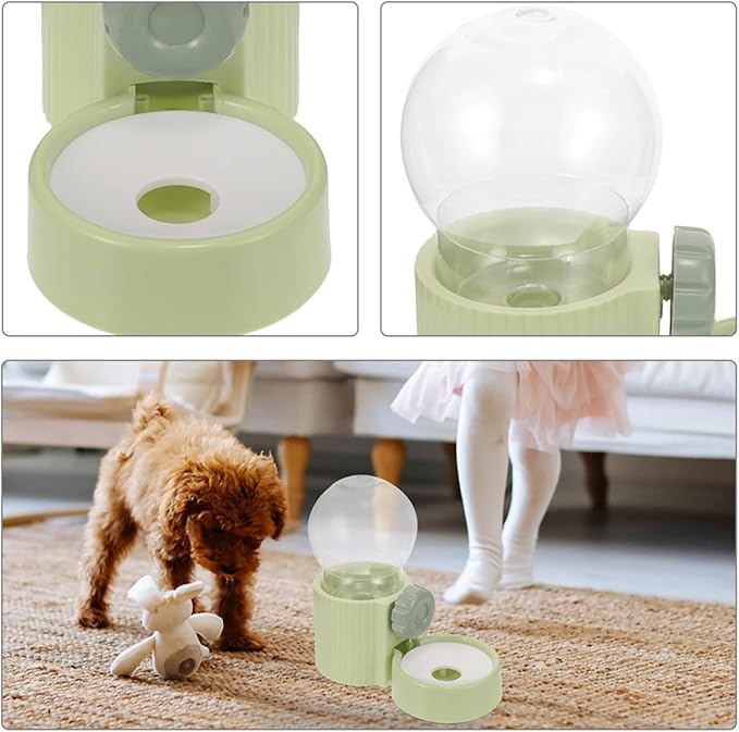 Totority 2pcs Automatic Pet Water Feeder for Dogs and Cats Cage-Suspended Design for Easy Installation No Spills Keeps Pets Hydrated Green Roman Ball Style
