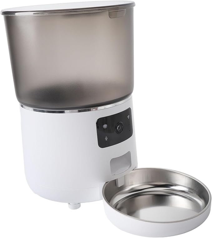 Automatic Cat Feeder, Detachable Timed Cat Food Dispenser with Mobile Phone APP Portion Control, 4L Automatic Pet Feeder for Cats Small Dogs (US Plug)