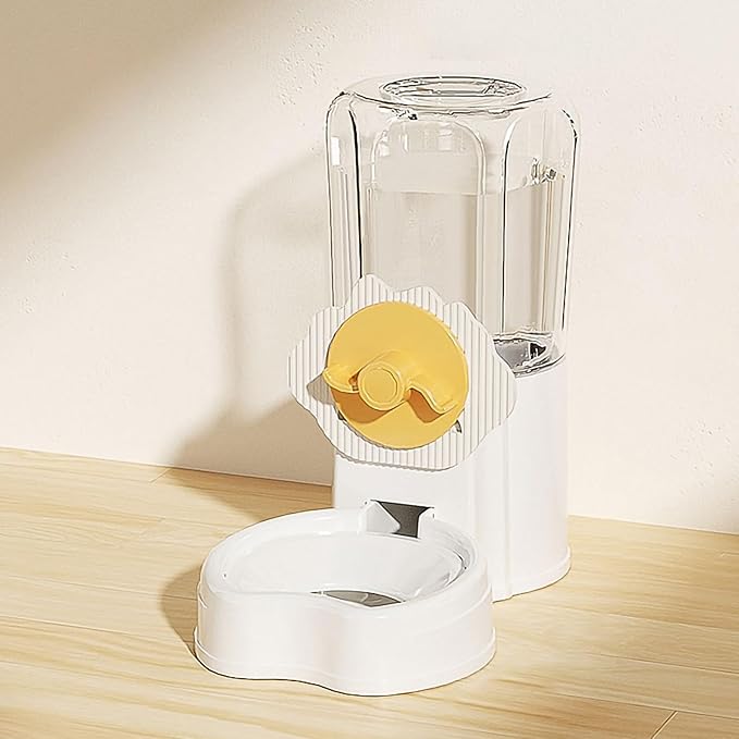 Easy to Clean Pet Feeder Convenient Hanging Water Dispenser for Cats Dogs Rabbits Guinea Pigs Ferrets Hedgehogs Large Capacity Automatic with Thread Yellow 1