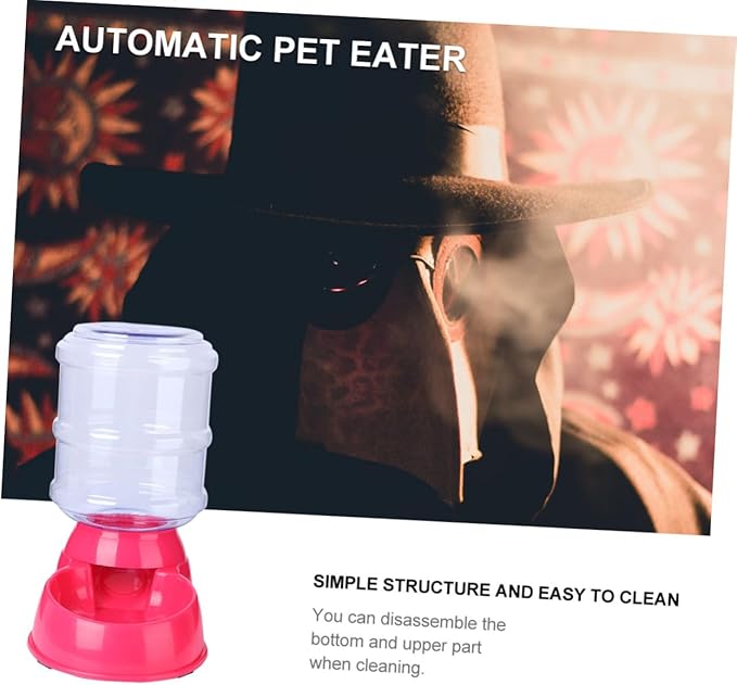 Large Capacity Cat Feeder Automatic Wet Food Feeder Auto Water Dispenser Pet Food Bowl Non-Slip Base Easy Assembly