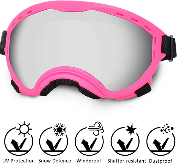 Dog Sunglasses with Adjustable Strap, UV Protection, Winproof Puppy Sunglasses, Suitable for Dogs Eyes Protection,Soft Dogs Goggles