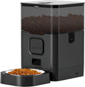 Pet Feeder Pet Automatic Feeder Square Feeder 4L6L Food Storage Bucket Timed Quantitative Removable Suitable Compatible with Cats and Dogs Pets Supplies(4L Black,WiFi)