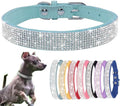 Small Dog Collar, Bling Rhinestone Diamond Fancy Crystal Glitter Pretty Jewel Pet Puppy Collars for XXS XS Small Medium Large Breed Girl Female Dogs Cats (Light Blue, S)