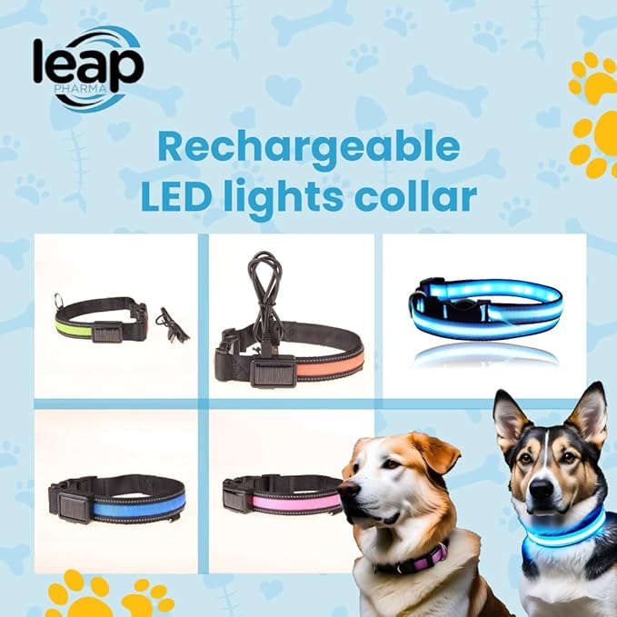LED Dog Collar Light Rechargeable Color Changing, Glow in The Dark Dog Collars Waterproof Glowing Dog Collars for Large Small Medium Dogs (Large, Green)