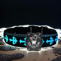 Personalized Name and Phone Nr Dog Collar with airtag Holder Waterproof Light up (Black, M(11.8-15.7"))