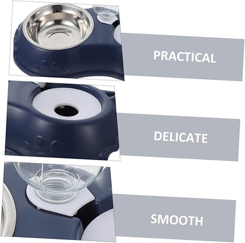 1 Set Automatic Pet Feeder and Water Dispenser Dual Bowl and Cats Easy Volume Observation for Busy Pet Owners Convenient Feeding