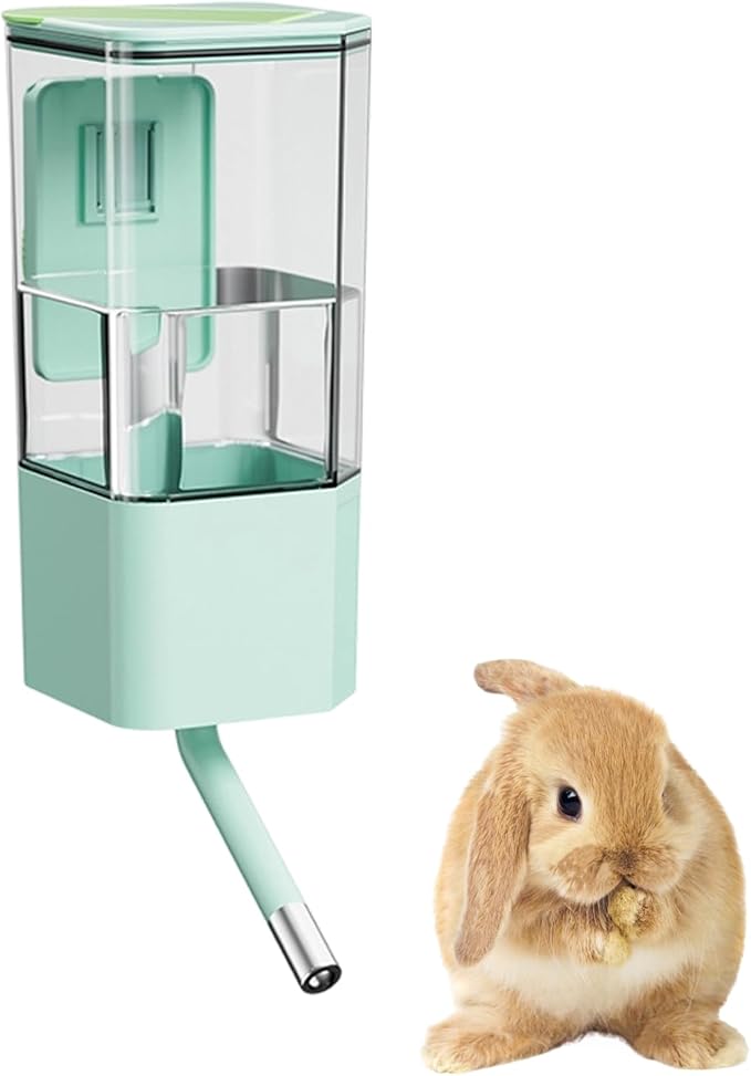 Dog Water Dispenser,Automatic Cage Mounted Top Fill Waterer - 49oz Spill-Proof Water Dispenser for Dogs - for Small Medium Sized Pets Cat Kitten Puppy Rabbits Home Living Room