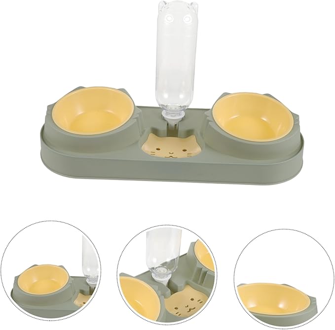 Totority Dog Food Dispenser Automatic Feeder Pet Feeding Bowl Shatter-Resistant Easy to Use Random Style