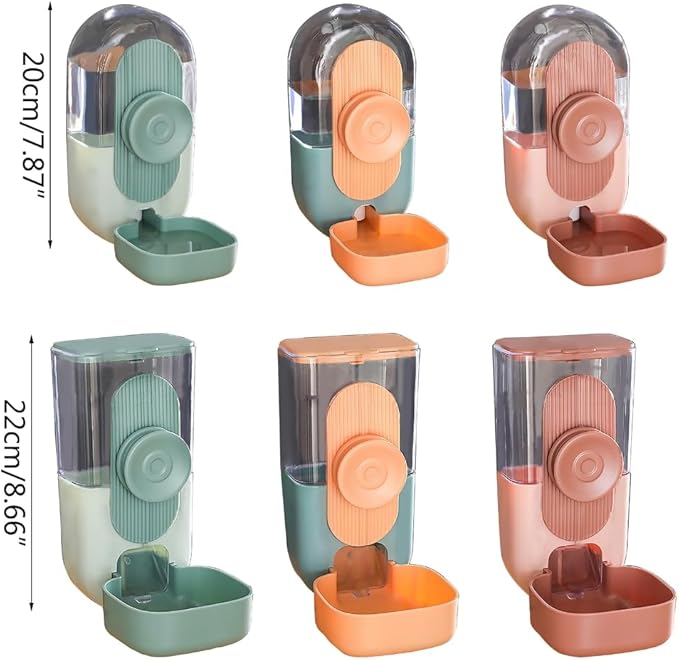 Automatic Waterer 29oz Food Feeder 27oz Water Dispenser Auto Feeders Feeding for Small & Large Cats Dogs