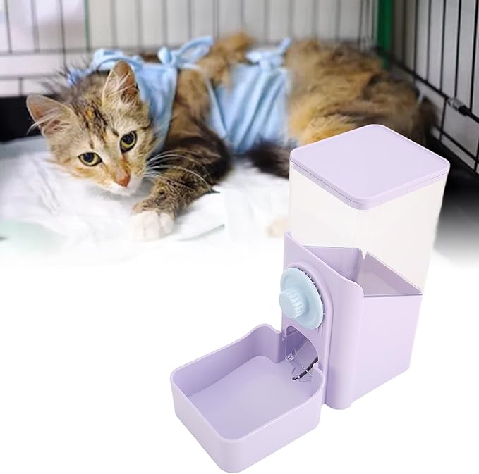 Pet Auto Gravity Feeder, Automatic Large Capacity Leakproof Pet Feeder Station for Small Medium Large Pets Dog Puppy Kitten (Purple)