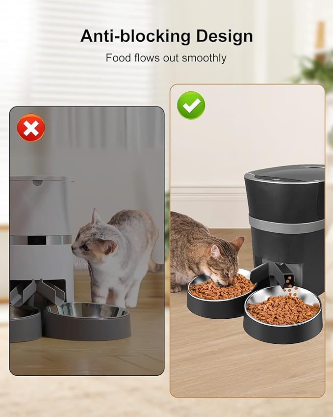Cat Food Splitter Compatible with PetSafe Smart Feed, 2 Way Pet Meal Splitter, Dog Food Dispenser Easy Install and Balanced Feeding