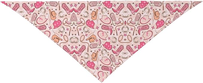 Western Dog Bandanas, Cartoon Cowboy Dog Scarf, Accessories Puppy Kitten Party Festival and Daily Wearing,West Cowboy Accessories Party Cosplay (Pink)