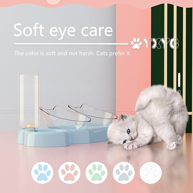 Innovative Pet Automatic Water Dispenser with Double Bowls for Feeding and Drinking Clear Bowl for Cats and Dogs
