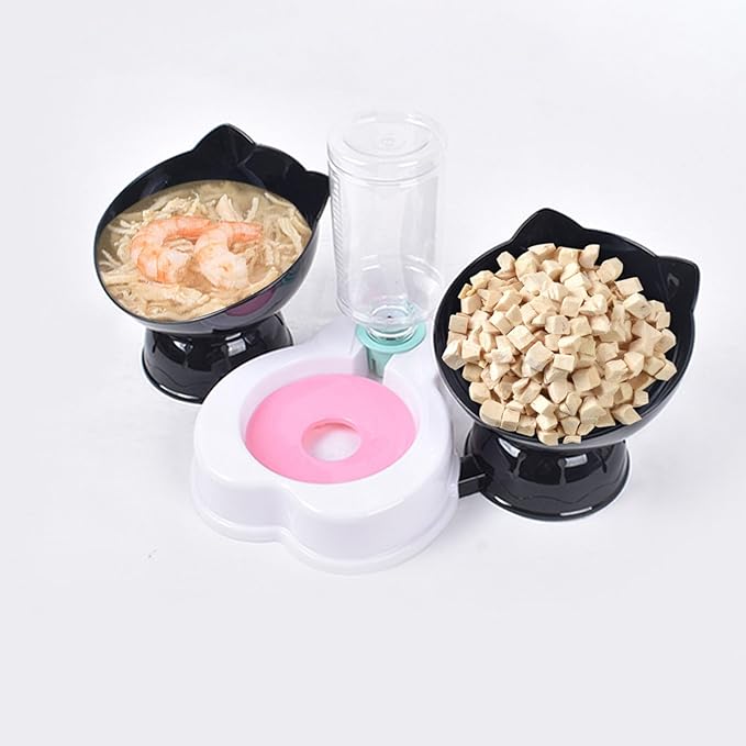 Pet Feeder and Water Dispenser Set, Neck Guard Automatic Dog Feeder and Dog Water Dispenser for Small Dogs Cats Pets Animals (Style Two)