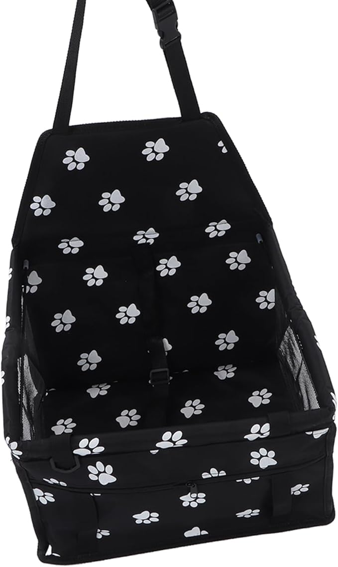 ZJchao Pet Car Seat Breathable Slip Proof Safety Leash Design Dog Car Basket for Puppy Cat (Black)