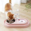 Automatic Pet Dog Cat Drink Water Dispenser Feeder Food Bowl Dish (Pink)