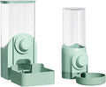 Generic Pet Feeder and Water Dispenser 2-in-1, Green, Automatic, for Dogs, Cats, and Birds, 54.1 Oz/1600 Ml Feeder, 17.58 Oz/520 Ml Dispenser with Hanging Design