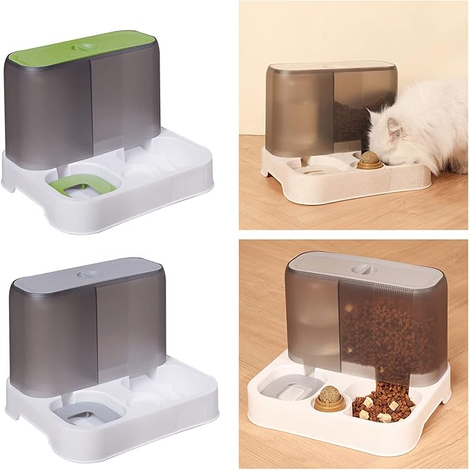 Pet Automatic Feeder + Waterer Food Container Bowl Anti-Leak Water-Fountain 2 in 1 Pet Large Dogs Water Feeder