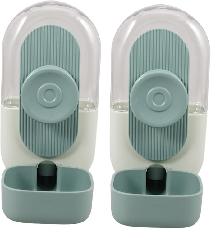 POPETPOP 2pcs Automatic Hanging Pet Water Dispenser Dog and Cat Water Feeder Lightweight Safe Design for Crate Use Easy Installation Mint Green