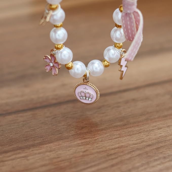 Pet Collar with Pearl Pendant, Dog or cat Pearl Necklace, Fashion Accessory for Cat or Dog, Elegant and Premium Design, Designs (Pink, S 20-25cm(Neck Girth))