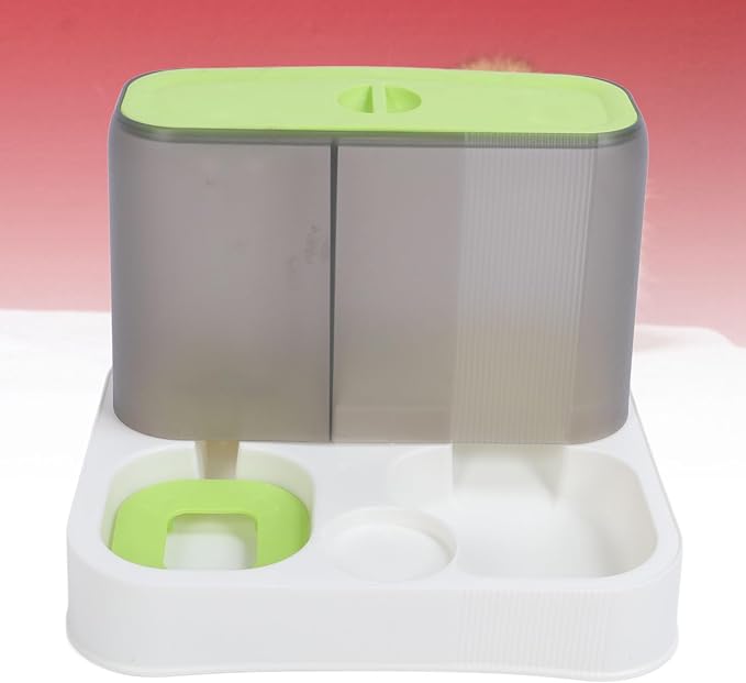Automatic Pet Feeder Water Dispenser, with Large Capacity Cat Food Self Feeder for Small Medium Dog Puppy Kitten, 3 in 1 Multifunction Waterer and Feeder for Indoor Pets