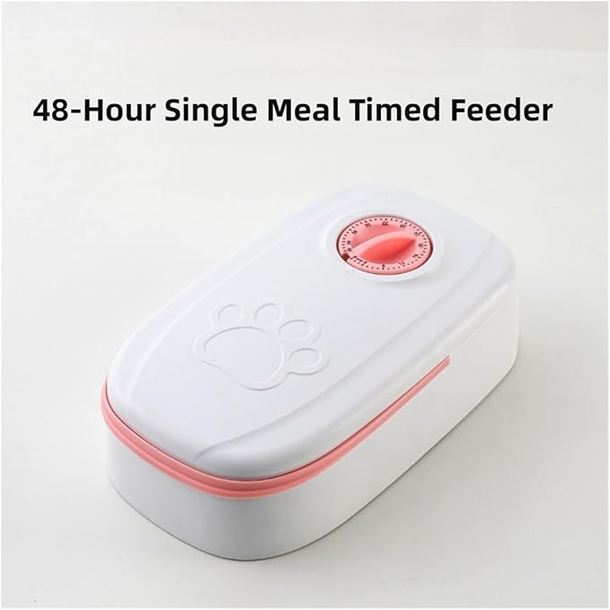 Pet Automatic Feeder Timed Quantification Separate Bowls for Dry Wet Feeding Easy to Clean Short-Distance Travel Home Use(Single Meal Gray)