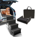 Dog Stairs for Large Dogs - Extra Wide Dog Steps for Car Big Size, SUV & Trucks - Glow in The Dark Marking - Foldable Dog ramp for Car - Non-Slip Surface - Dog ramps for Large Dogs - 4 Steps