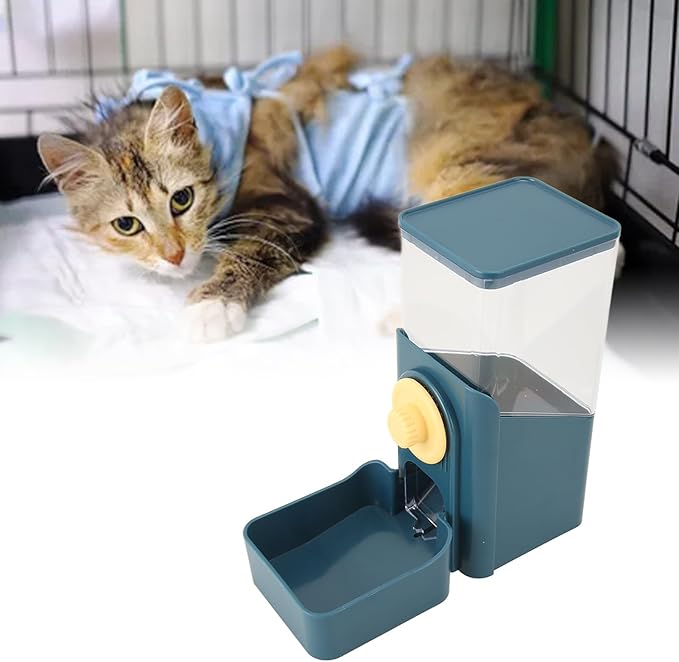 Pet Auto Gravity Feeder, Automatic Large Capacity Leakproof Pet Feeder Station for Small Medium Large Pets Dog Puppy Kitten (Dark Blue)