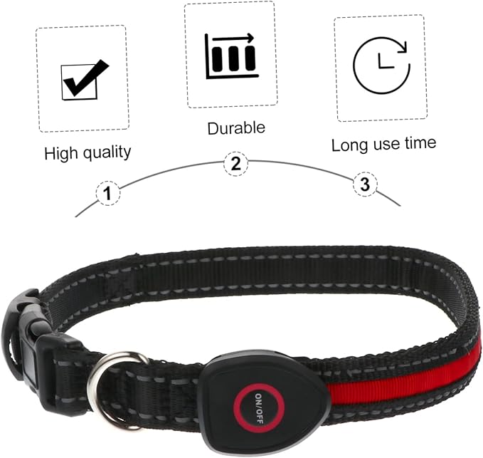 Night Luminous Dog Collar USB Rechargeable Led Pet Collar for Safe Durable and Wear-Resistant Multi-Function Warning Light