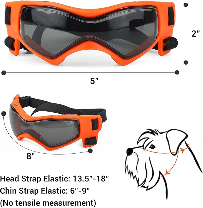 PETLESO Dog Goggles for Small Dogs with Helmet, Pet Sunglasses and Motorcycle Helmet Set for Small Medium Dog Outdoor Driving Walking, Orange