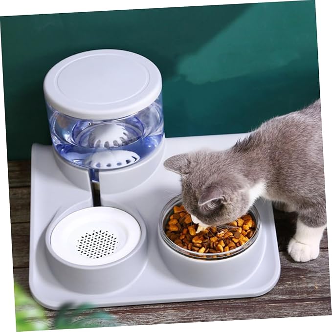 GANAZONO Durable Pet Food and Water Dispenser Bowl for Cats and Dogs Convenient Automatic Feeder with Removable Bowls for Easy Cleaning and Hydration