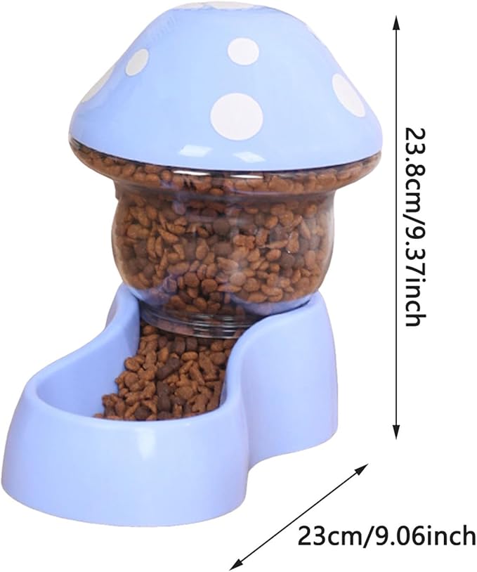2025 Automatic Pet Feeder with Mushroom Shape for Cats Dogs Puppies Kittens Easy Clean Refill Dual Food Water Dispenser for Small Medium Pets at Home Travel (Green)
