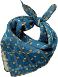 Double Layers Two Tones Dog Cotton Square Bandana Bibs Scarf Kerchief for Small Medium Dogs Boy or Girl - DCB01 B&Y