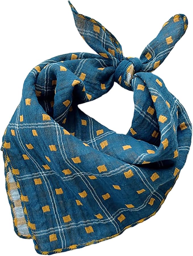 Double Layers Two Tones Dog Cotton Square Bandana Bibs Scarf Kerchief for Small Medium Dogs Boy or Girl - DCB01 B&Y