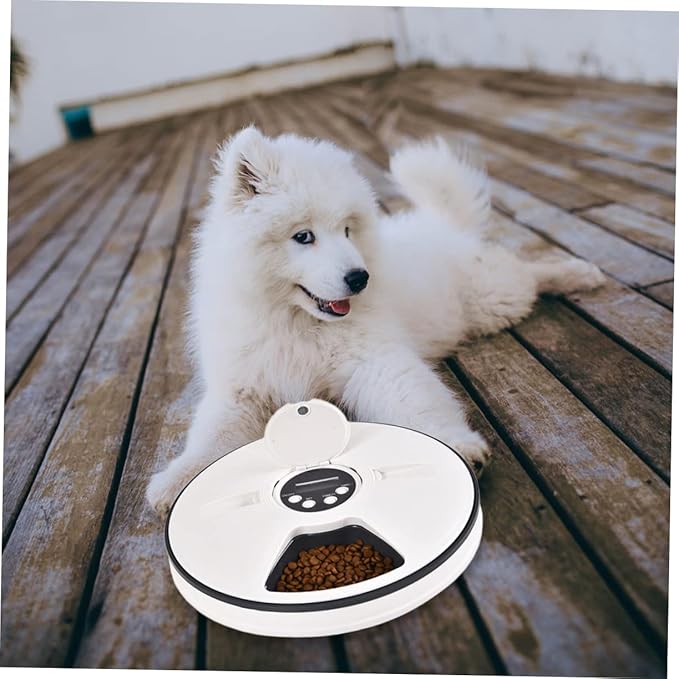 Mipcase Timed Auto Pet Feeder Meal Automatic Cat Feeder Timer Smart Pet Food Bowl Easy to Space-Saving Design for Feeding Schedules