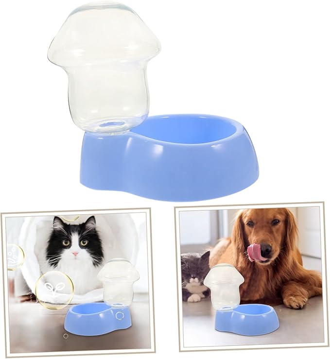 Happyyami Automatic Pet Water Dispenser Transparent Drinking Bowl for Cats and Dogs Durable Plastic Feeder with Bottle Design Lightweight and Portable for Home Travel