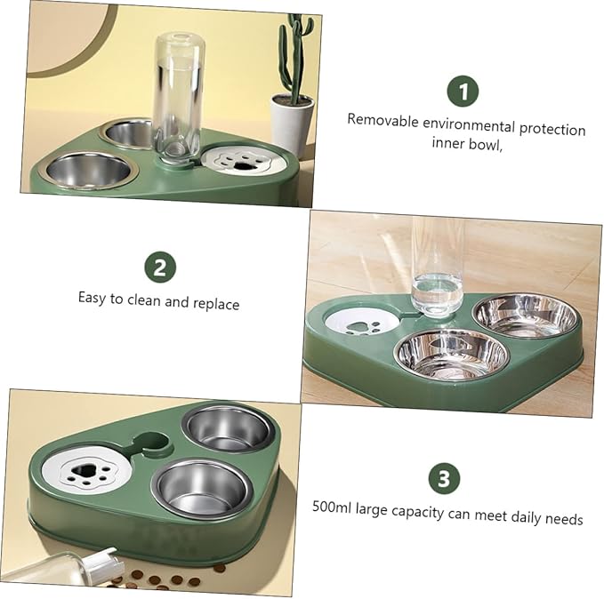 NOLITOY Automatic Pet Water Dispenser Stainless Steel Food Bowls Capacity Cat Water Bowl for Dogs and Cats Non-Leak Design Healthy Feeding